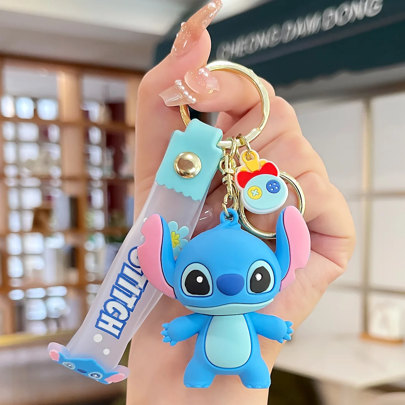 New Anime Disney Keychain Cartoon Mickey Mouse Minnie Lilo &amp Stitch Cute Doll Keyring Ornament Key Chain Pendant Kids Toys Gifts