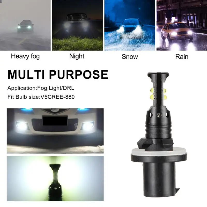 

2 Pcs H1 H4 H7 H8/11 H11 5202 9005 9006 Led Fog Light Bulbs 6500K 1600 Lms LED Fog Light Car Led Headlights CSP Super Bright V5