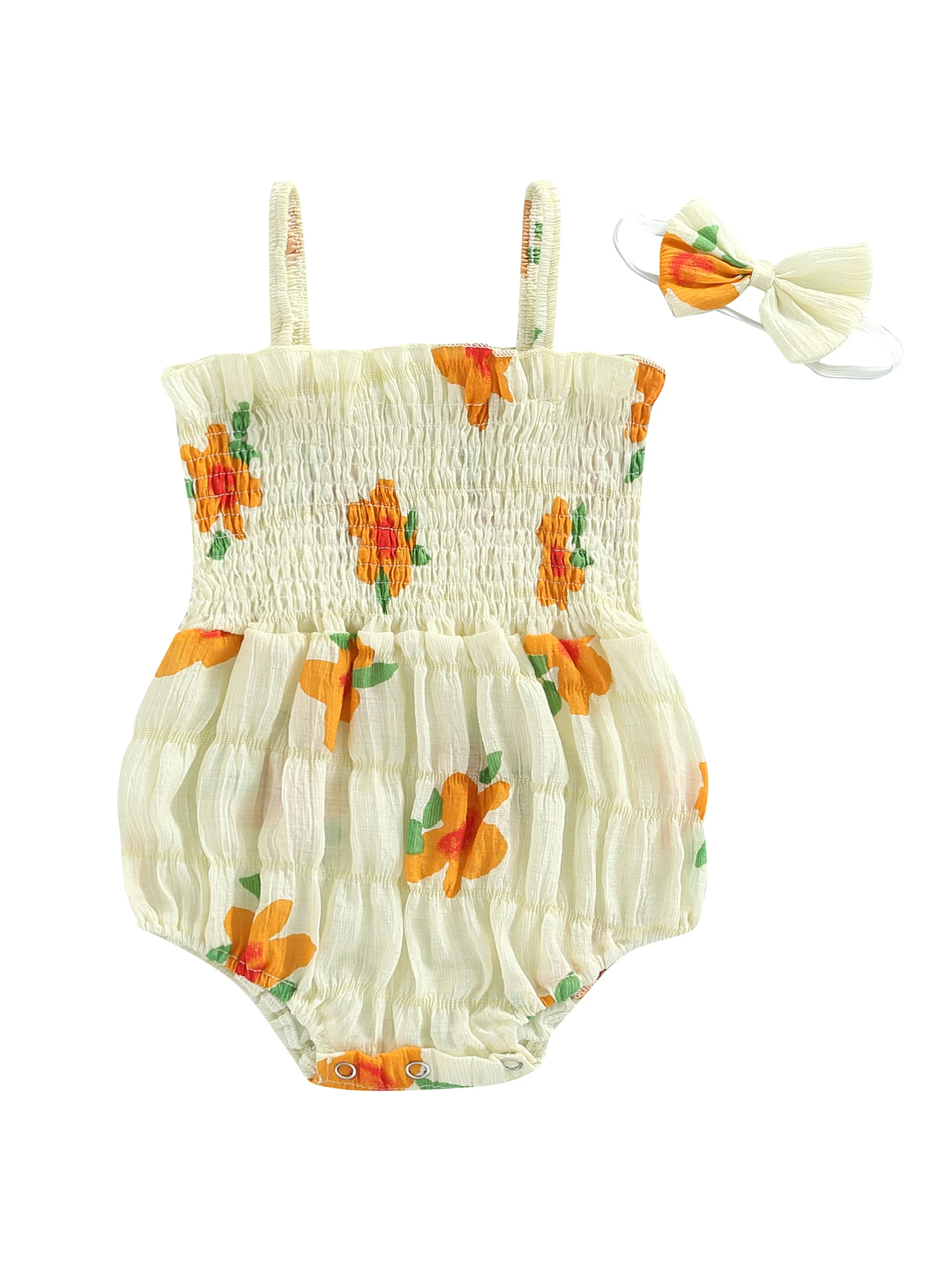 

Детский хлопковый комбинезон на бретельках, с оборками