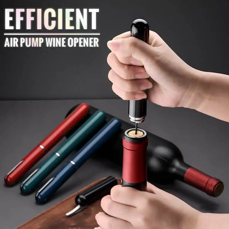 

Air Pump Wine Bottle Opener Champagne Openers Pneumatic Corkscrew Safe Stainless Steel Pin Cork Remover Kitchen Bar Tools Acces