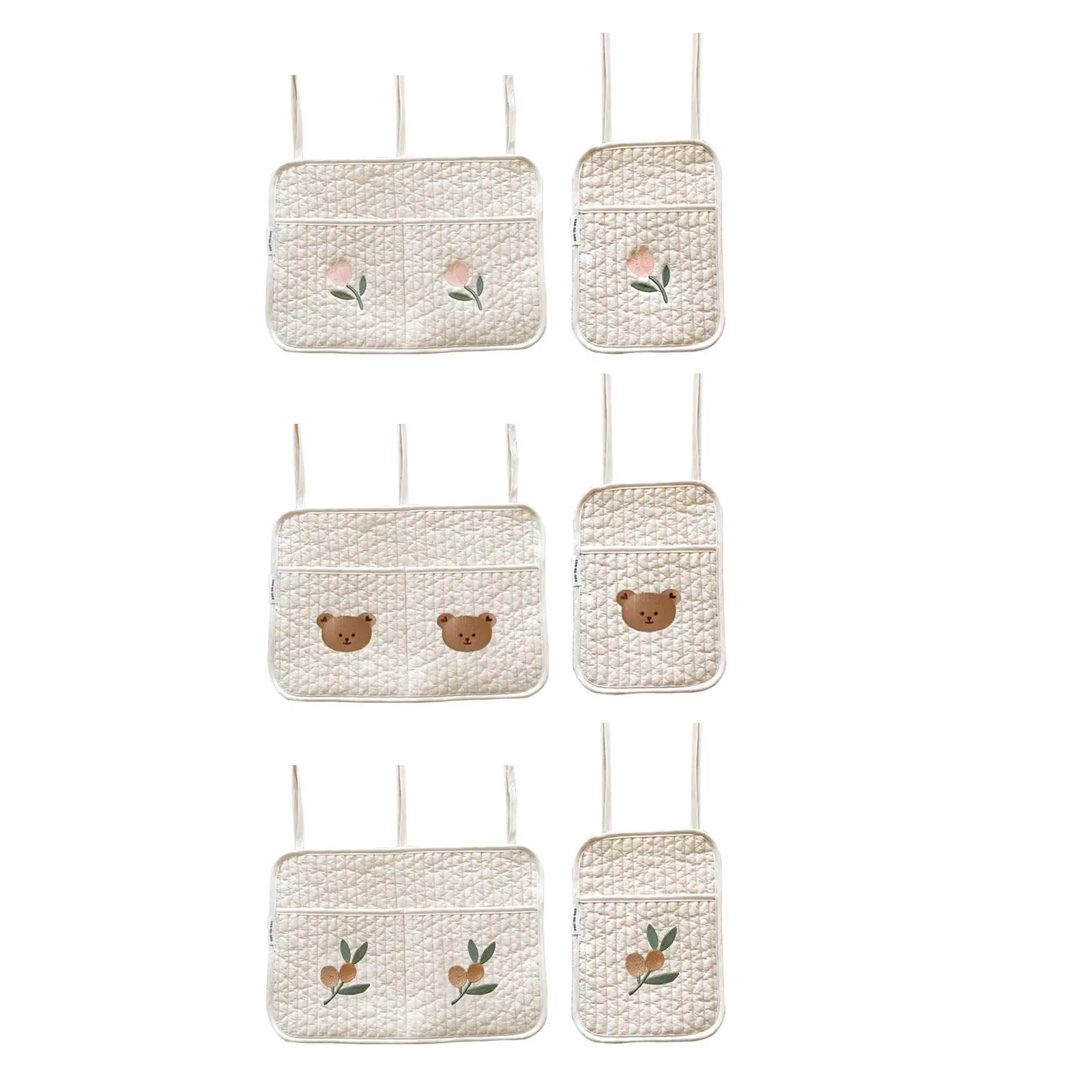 

Baby Diaper Bag Hanging Pocket Infant Bedding Set Multifunctional Cotton Crib