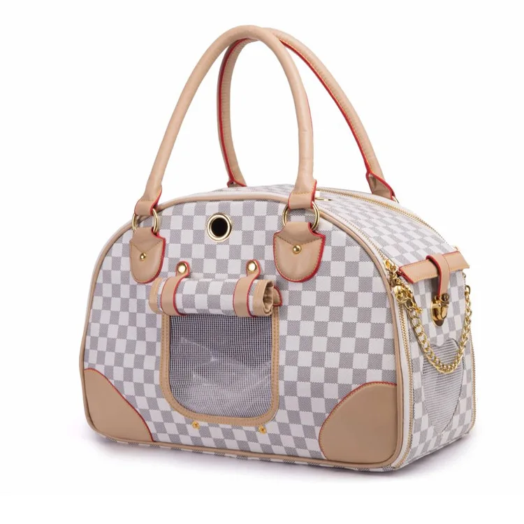 

Breathable Cat Dog Carrier Bag PU Leather Small Travel Pet Handbag Outdoor Travel Carrier Tote Bag Portable Pet Dog Supplies