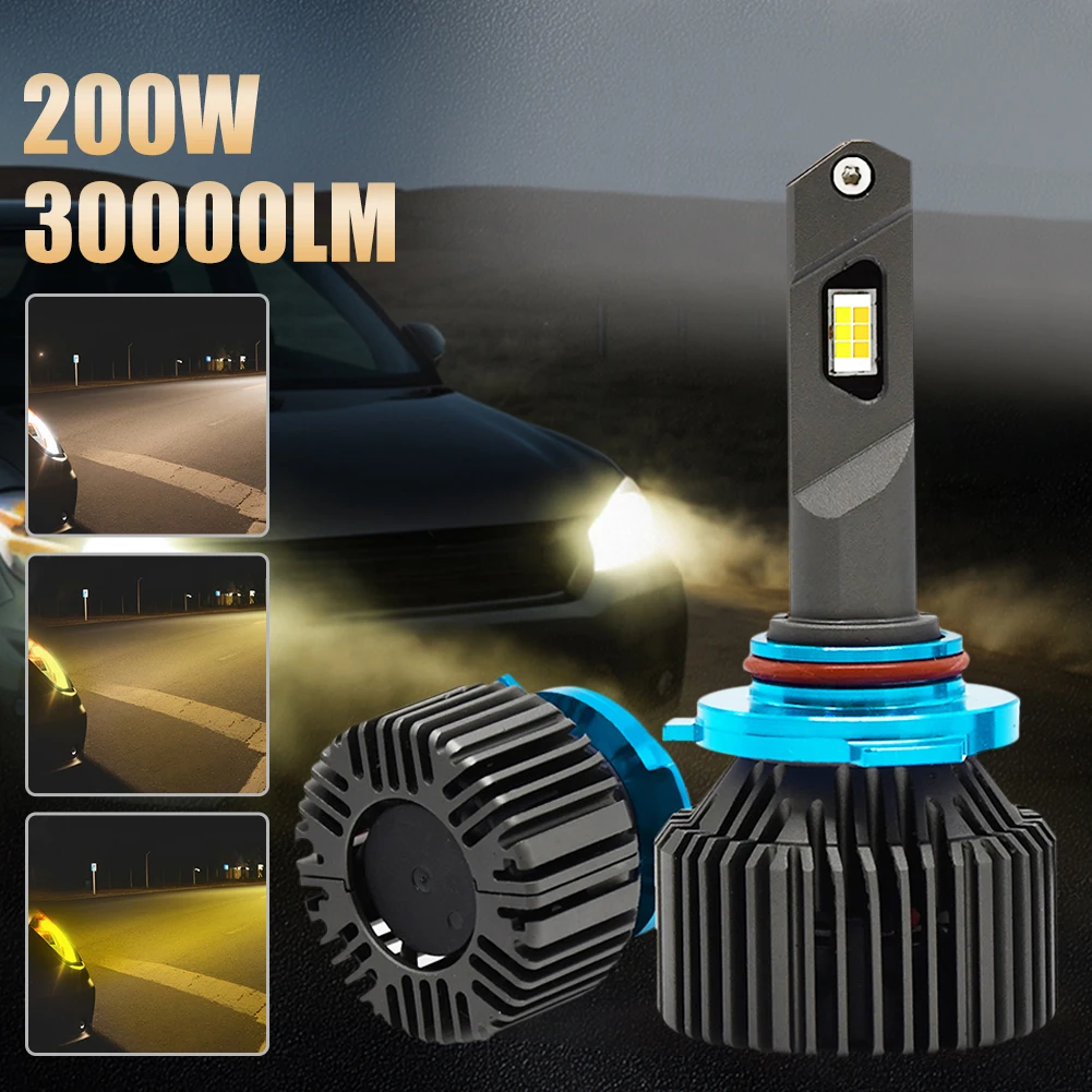 

2Pcs Car LED Headlight H1 H4 H7 H8/9/11 9005 9006 Led Bulb 7200LM 3000K/4300K/6000K High Brightness Auto Led Spot Lights