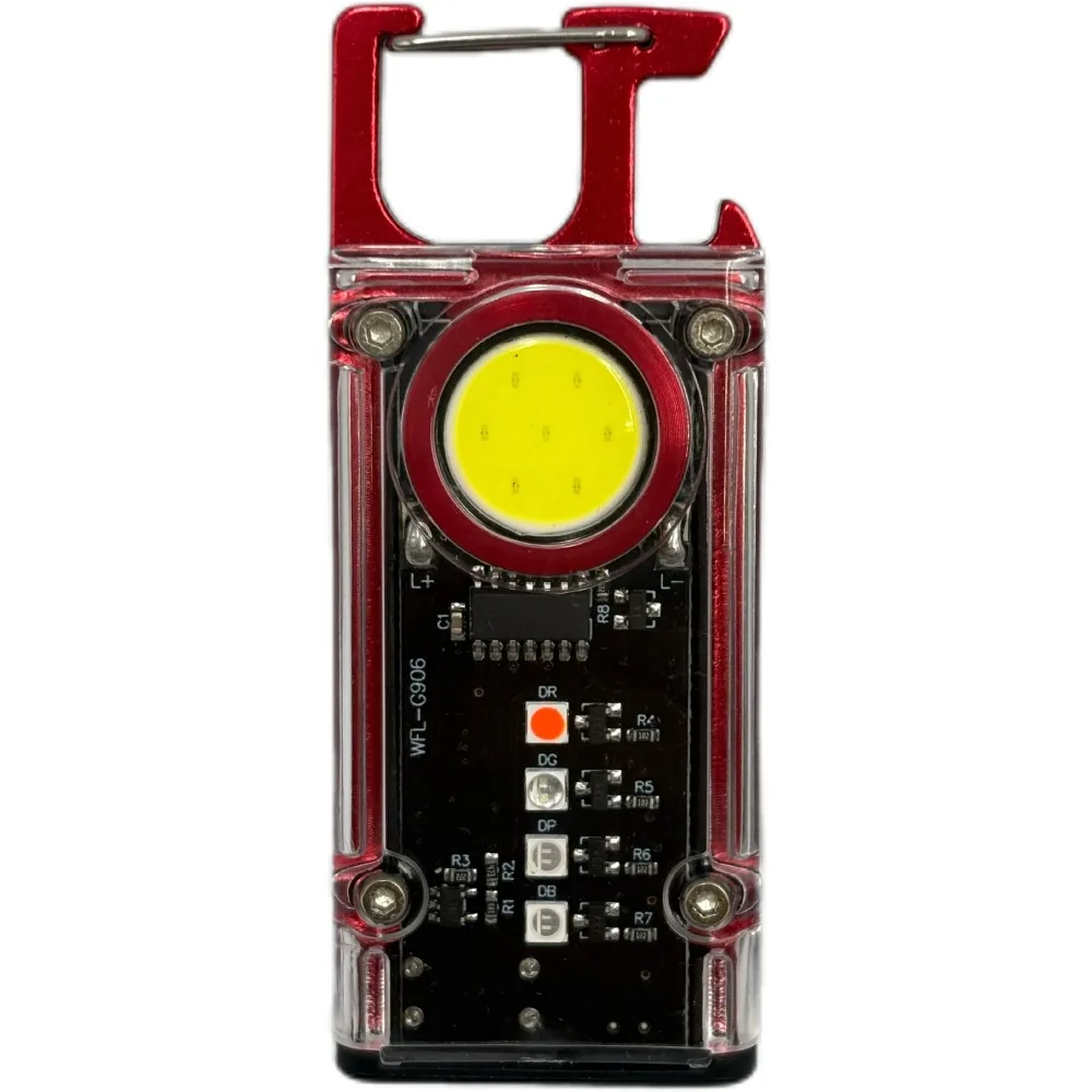 

COB LED мини-фонарик красный/серебристый