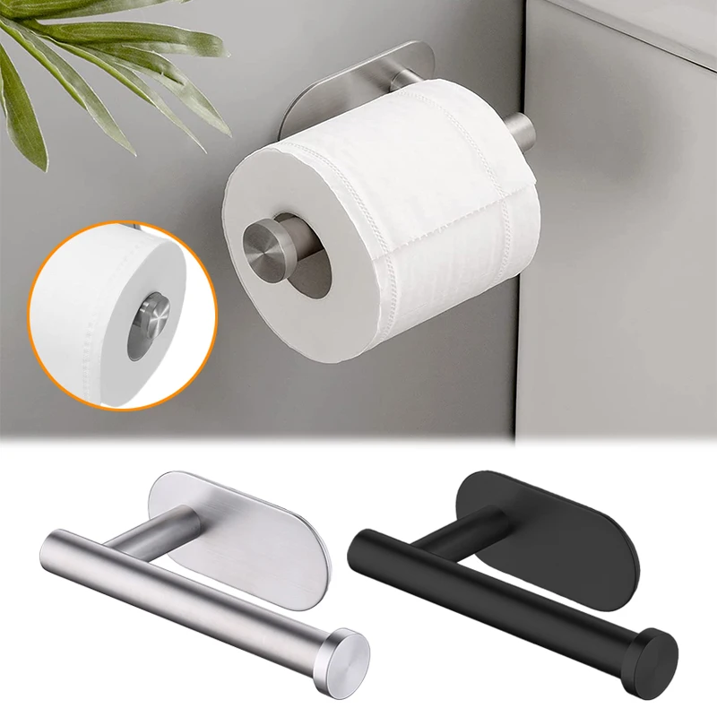 

Self Adhesive Toilet Paper Holder Organizers Wall Mount Storage Stand Stainless Steel Tissue Towel Roll Dispenser for Bathroom