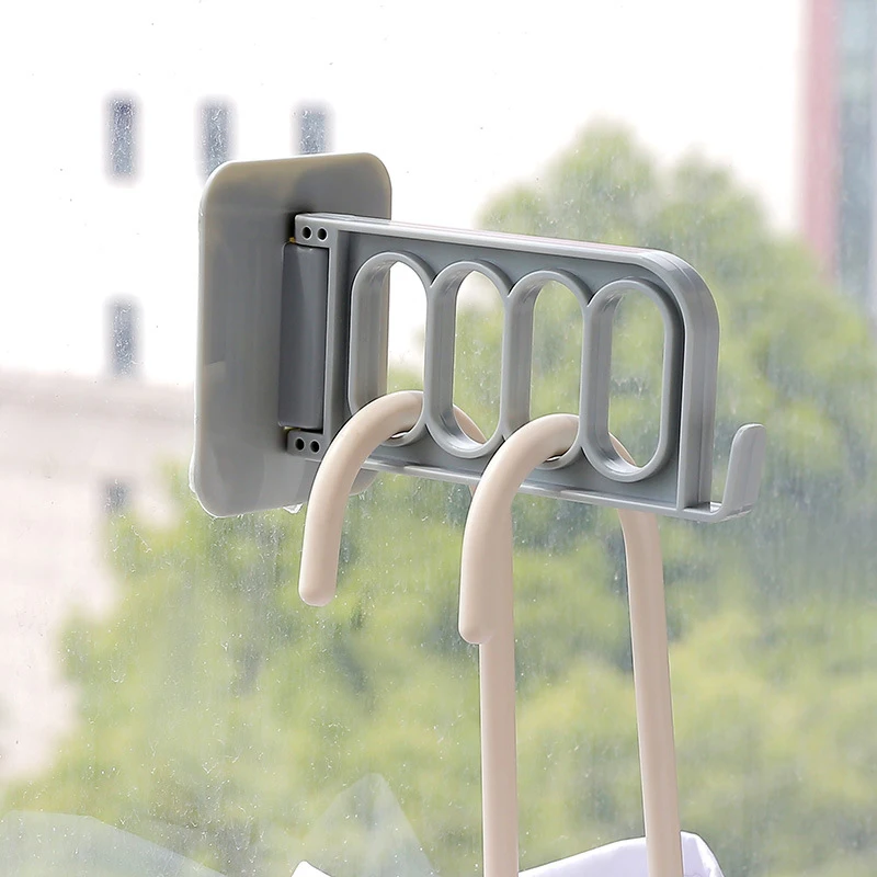 

Innovative Rotatable Wall Mount Multifunctional Sticker Hanger Hook With 4 Units Clothes Storage