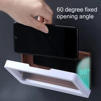 bathingroom phone holder waterproof case box wall mounted all covered mobile phone shelves self adhesive shower accessories
