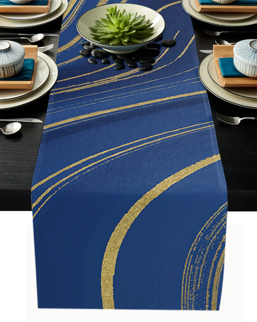 

Blue Yellow Marble Abstract Tablecloth Table Runner Decoration Home Decor Dinner Table Decoration Table Decor