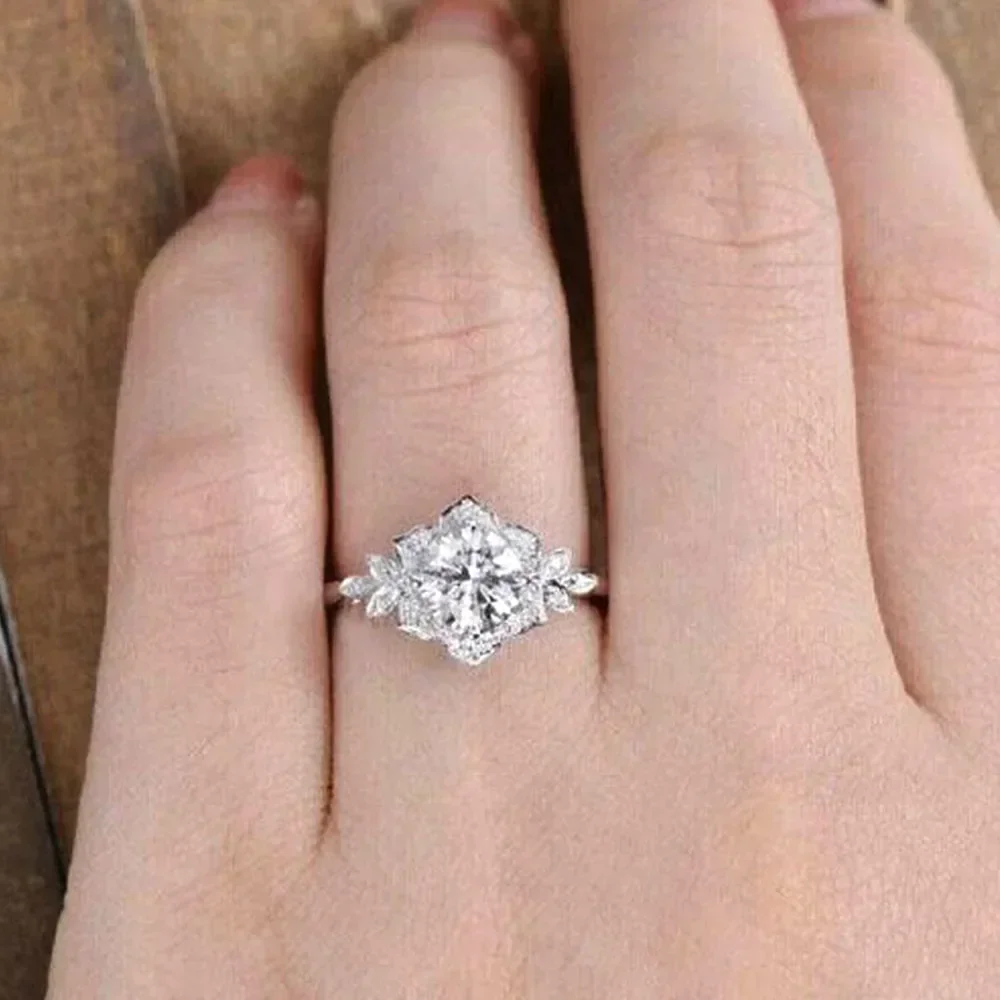 2024 шикарные кольца с цветочным дизайном и кубическим цирконием женские для