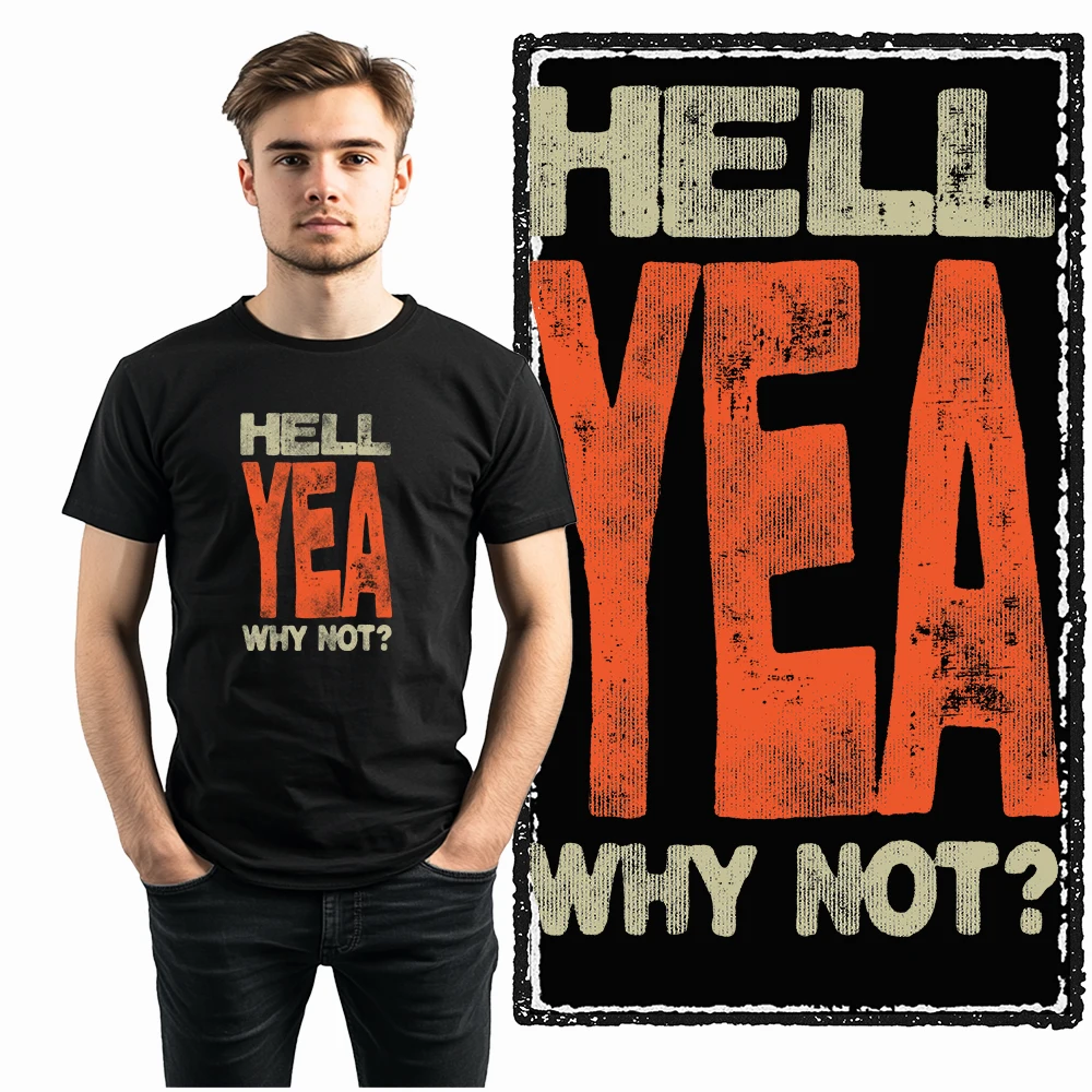 Фото Coolmind X0074 Hell Yeah Attitude Hellfire Spirit футболка с рисунком, хлопковая эксклюзивная мужская футболка, уличная футболка для мужчин, футболка №4