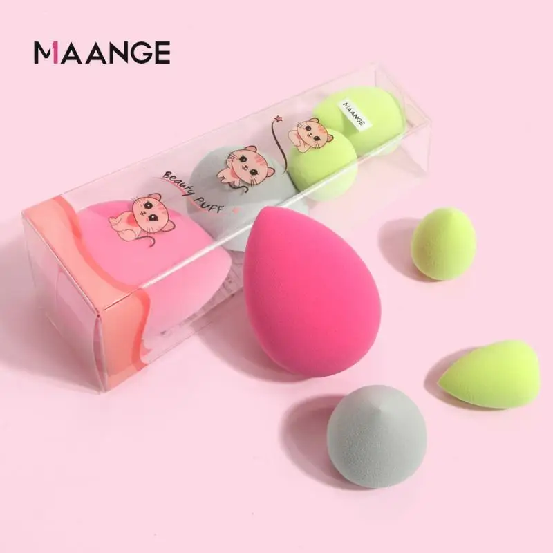 

4 Pcs/Set Wet And Dry Sponge Cosmetic Puff Set Teardrop Egg Shape Foundation Make Up Puff Make Up Egg Face Contour Makeup Tools