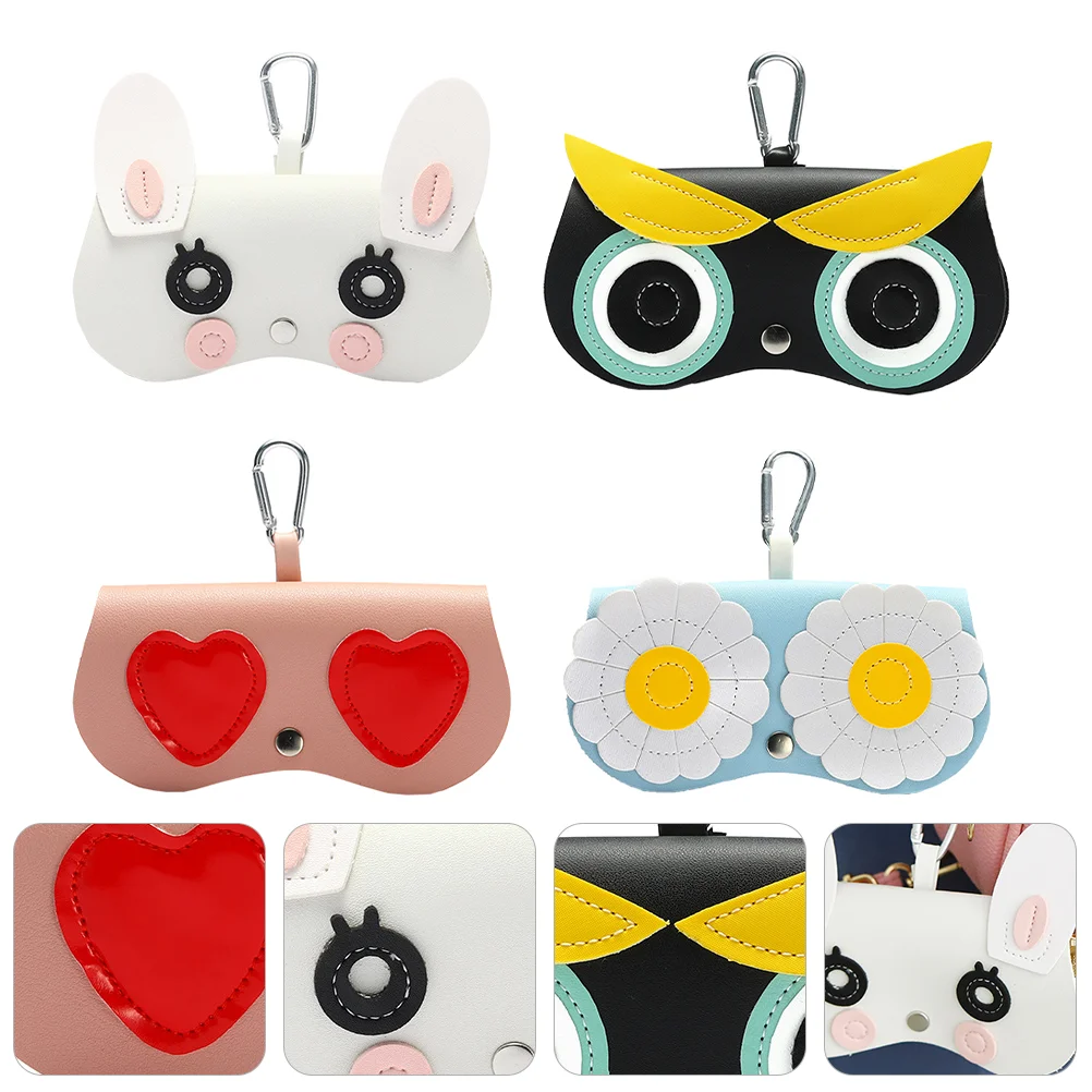 

4 Pcs Headphones Holder Storage Rack Eyeglasses Pouch Sunglasses Bag Cartoon Travel