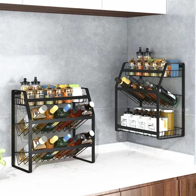 

New Spice Jar Metal Kitchen Rack Storage Basket Home And Kitchen Tools Accessories Corner Kitchen Rack