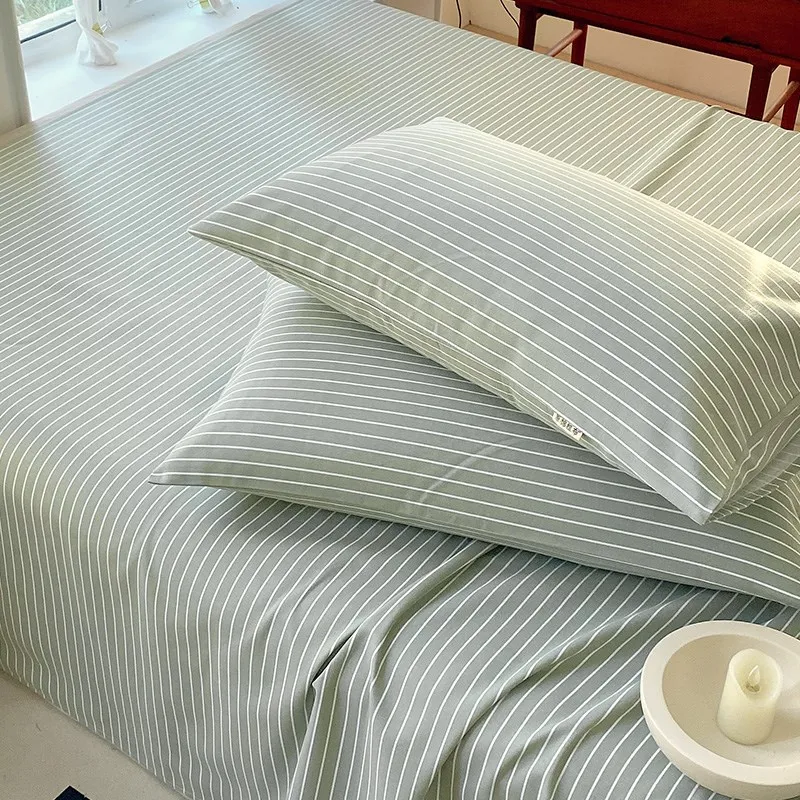 Old Coarse Cloth Bed Sheet Single Piece 00 Cotton Pillowcase Quilt Three-Piece Set Autumn and Winter Thickened...