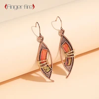 fashion new hollow symmetrical two tone gemstone earrings festive banquet exquisite jewelry
