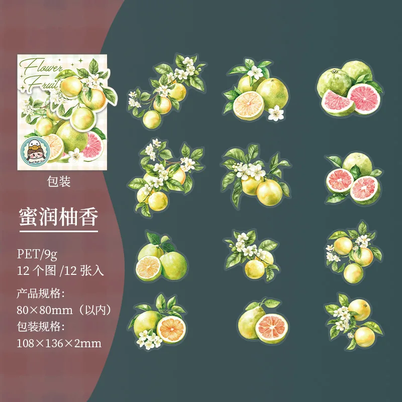 

12 шт. канцелярские наклейки Alideco фруктовые