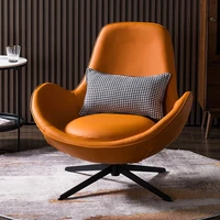 italian style rotating single sofa chair nordic light luxury home modern minimalist living room balcony lazy minimalist leather