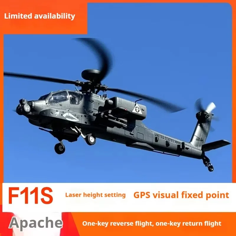 Фото Новый Yuxiang Apache F11s, вооруженный вертолет с дистанционным управлением, GPS-навигационная модель, 3d перевернутая имитация дрона, игрушка Rhsky №1