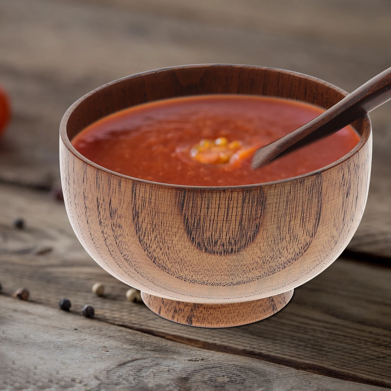 

Bowl Wooden Bowls Wood Serving Salad Rice Vegetable Spoon Soup Fruit Dessert Container Pasta Decorative Bamboo Ramen Japanese