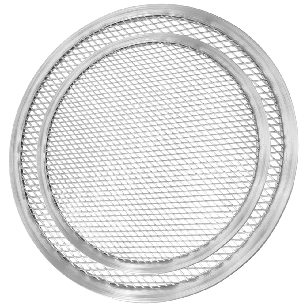 

2Pcs Mesh Pizza Tray Convenient Pizza Plate Multifunctional Pizza Pan Home Pizza Tray