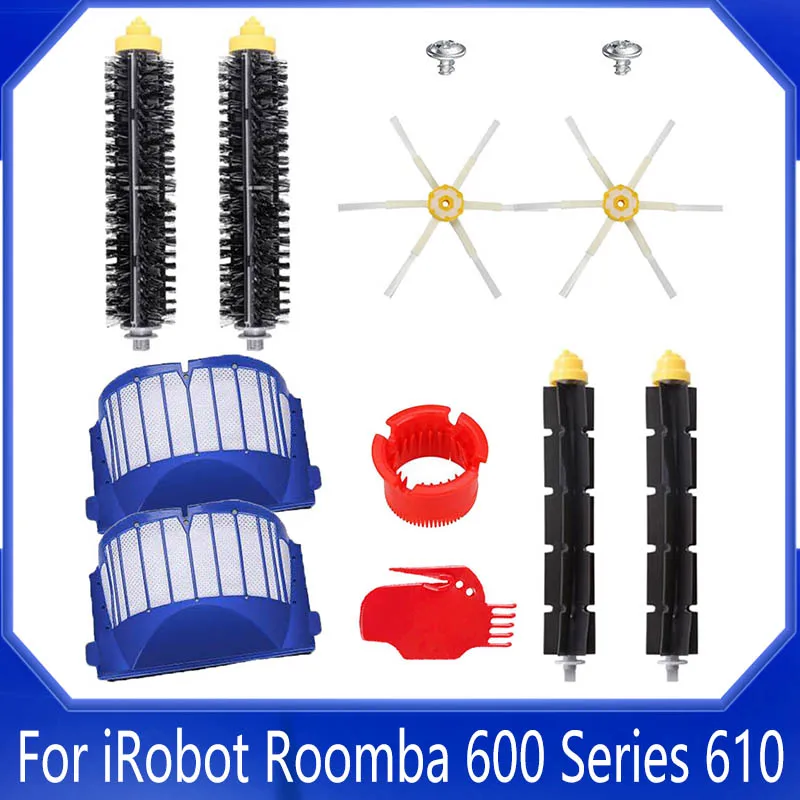 

Сменные комплекты для iRobot Roomba 600, серия 610, 620, 630, 650, 660, щетка с щетиной для пылесоса/Hepa-фильтр/боковая щетка