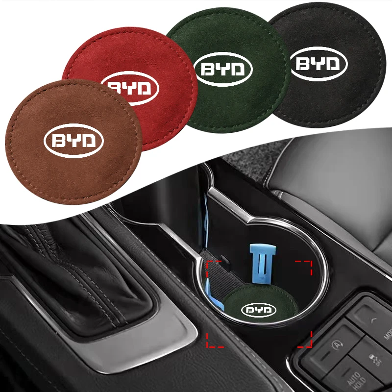 

Car Styling Car Water Cup Pad PU Leather Slot Non-slip Coaster Mat For BYD F3 F0 S6 S7 E5 E6 M6 G3 G5 Car Decoration Accessories