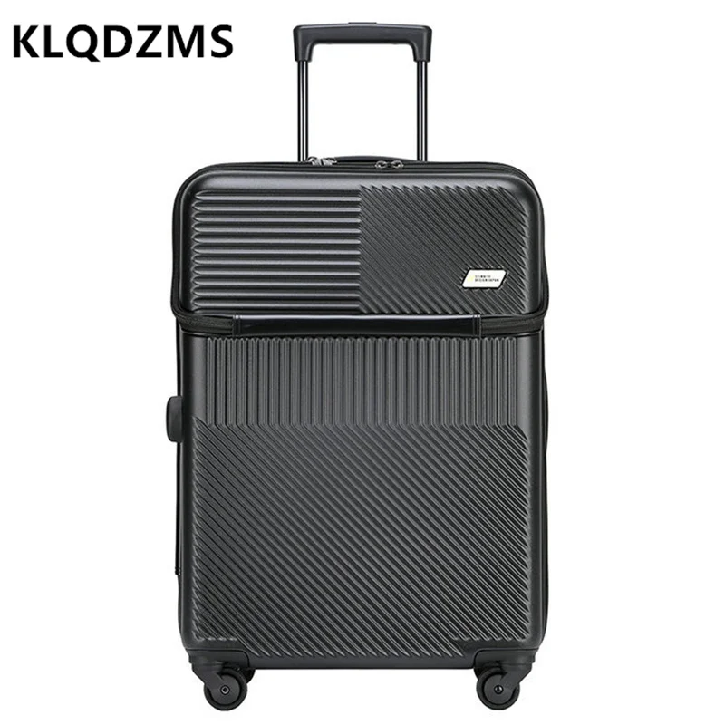 

KLQDZMS 20" 24" Inch Small Suitcase With Front Opening Design New Trolley Case Multifunctional Universal Wheel Luggage Women