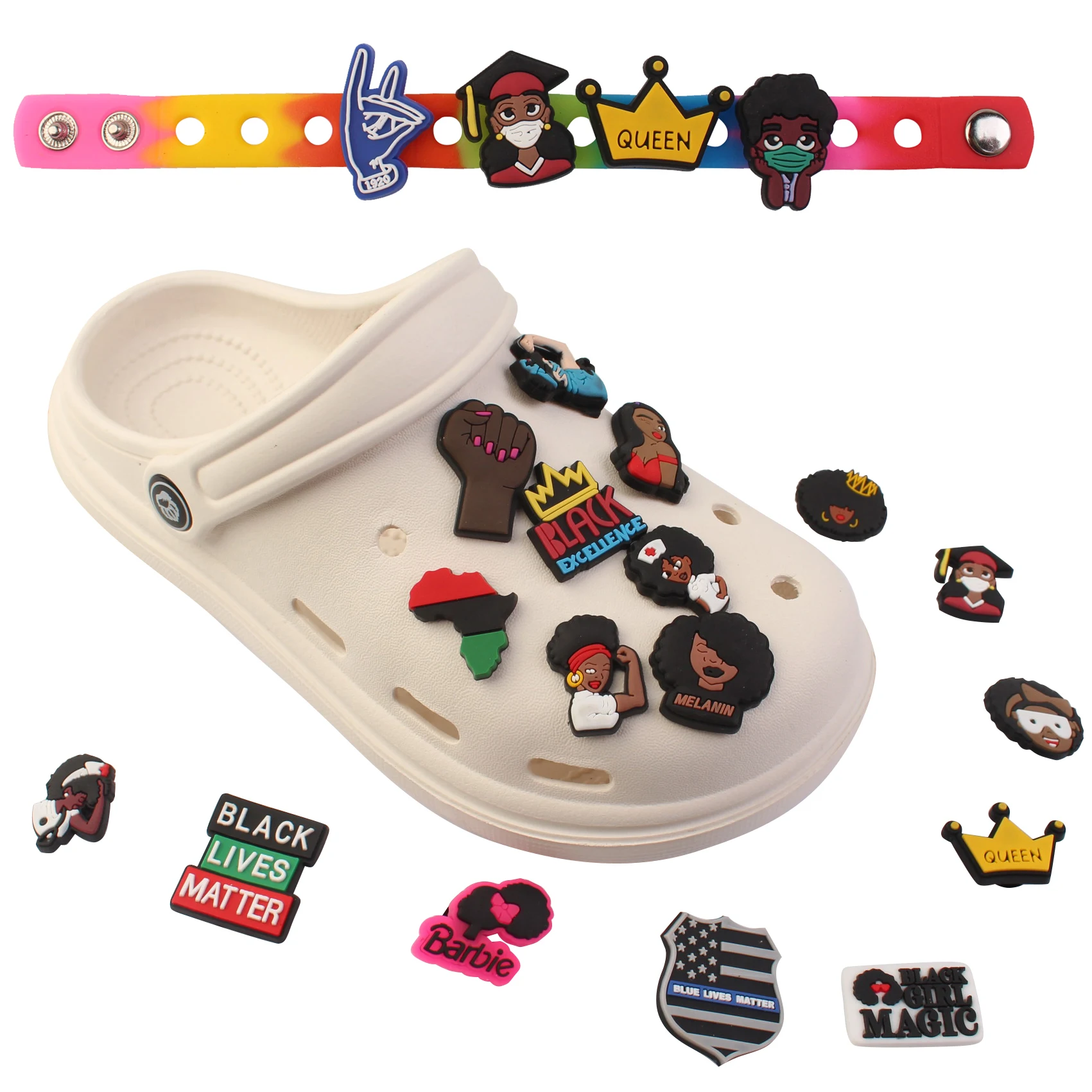 

Shoe Charms Black Lives Matter Croc Charms Designer Bulk Decoration Women Accessories Fit Clog Cartoon Kids Toy Gifts