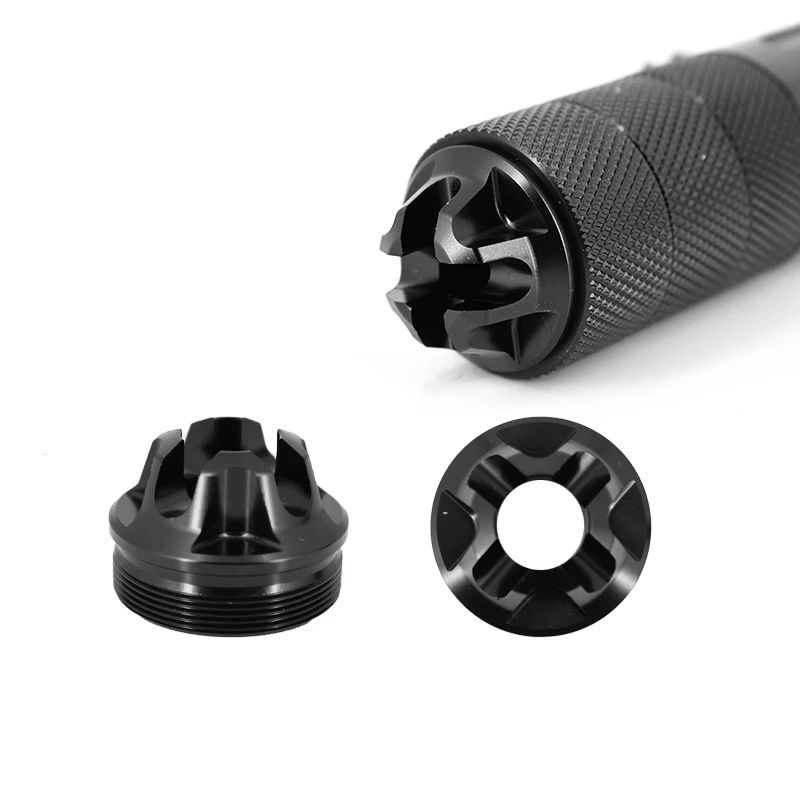 

2 Set Aluminum Adapter Flash Hider Front End Cap FlashHider for any 1.375x24 (1-3/8x24) Kit Solvent Trap Fuel Filter JK Kit