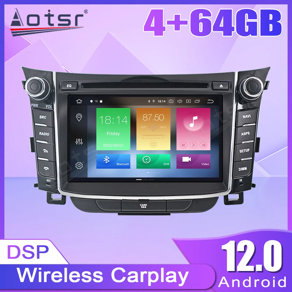 

Android 12 Radio Car Multimedia Player Stereo For Hyundai I30 Elantra GT 2012 2013 2014 2015 2016 GPS Navi Autostereo Head Unit