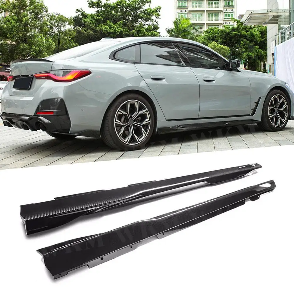 

Dry Carbon Fiber Side Skirt Body Kit Lip Splitters for BMW 4 Series G26 M Sport Sedan 2020+Side Skirts Car Accessories FRP