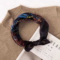 100 silk scarf unisex man women fashion tree bird flower kerchief bandana neck hair headband 5353cm