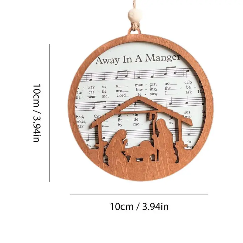 Деревянный рождественский орнамент музыкальный лист деревянные украшения