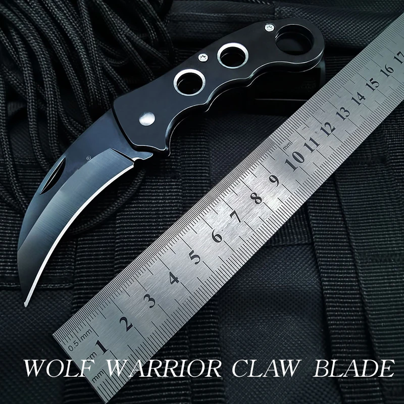 

Персонализированный складной нож «волк», изогнутый нож, Военный нож «Орлиный коготь» для использования на открытом воздухе, короткий мини-нож