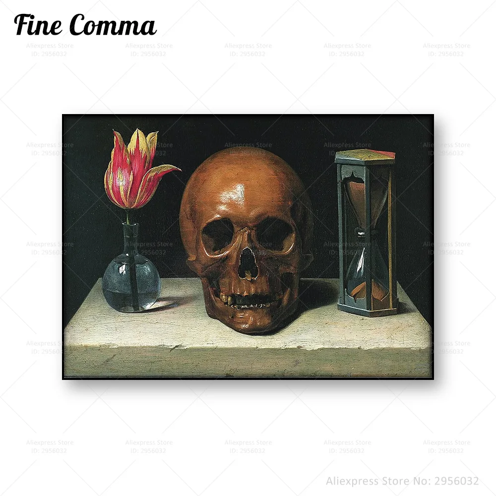 Vanitas Still Life Philippe De Champaigne винтажный постер с черепом темная настенная живопись