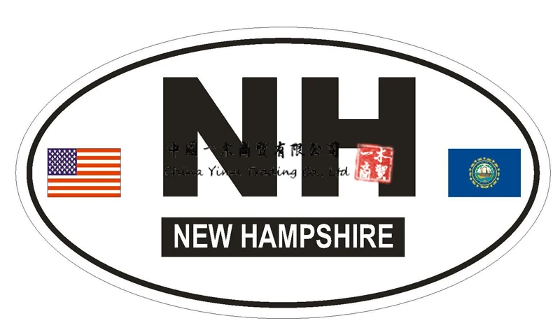 

Овальный бампер NH New Хэмпшир, наклейка или фотоэлемент, Овальный Европейский стикер с флагом D785