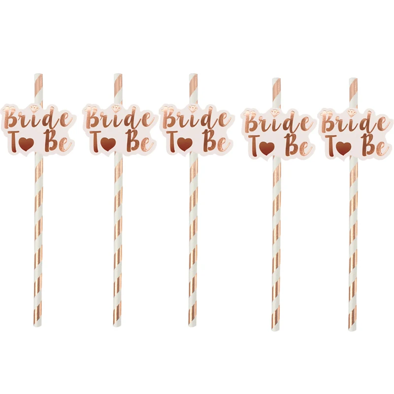 Бумажные соломинки Chicinlife розовое золото 10 шт.