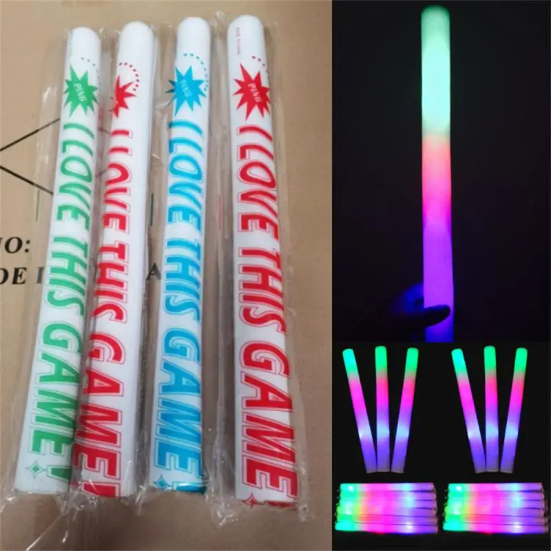 5/ 12Pcs/ Lot Glow Sticks Bulk Colorful LED Foam Stick Glow Sticks Cheer Tube RGB LED Home Glow In The Dark Light For Xmas Party