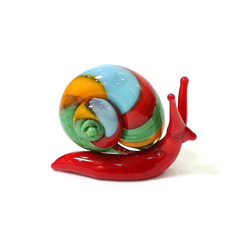 

Murano Glass Snail Miniature Figurine Ornament Colorful Cute Mollusk Animal Statue Home Decor Collection New Year Gift For Kids