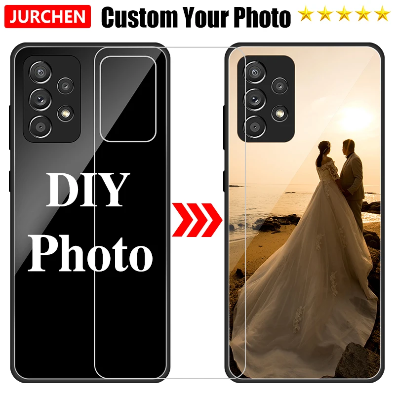 Фото Чехол с индивидуальным фото для Samsung Galaxy A54 A53 A12 A13 A32 A22 A73 A11 A70S A03 A27 M13 M52 M54 M23 M32 M33 M34 F23 F52 A22S, стеклянный №4