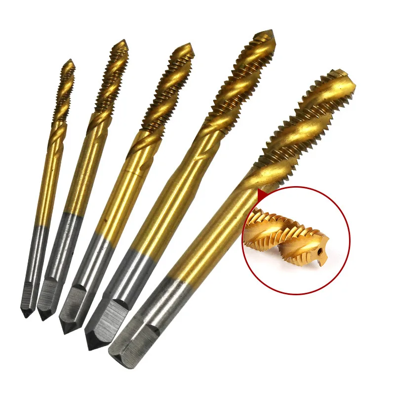 

5pcs M3 M4 M5 M6 M8 Machine Screw Metric Hardware tools for high speed steel hand machine Thread Plug Taps Set High Quality