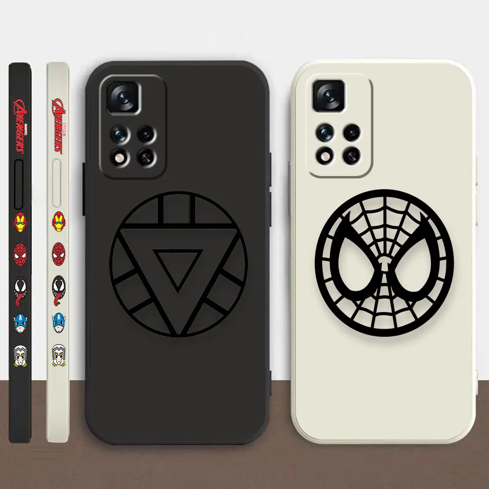 

Phone Case For Redmi Note 12 11 11T 11R 11S 10 9T 8 7 7S PRO PLUS 4G 5G Case Funda Cqoues Shell Capa Marvel Iron Spider Man Logo