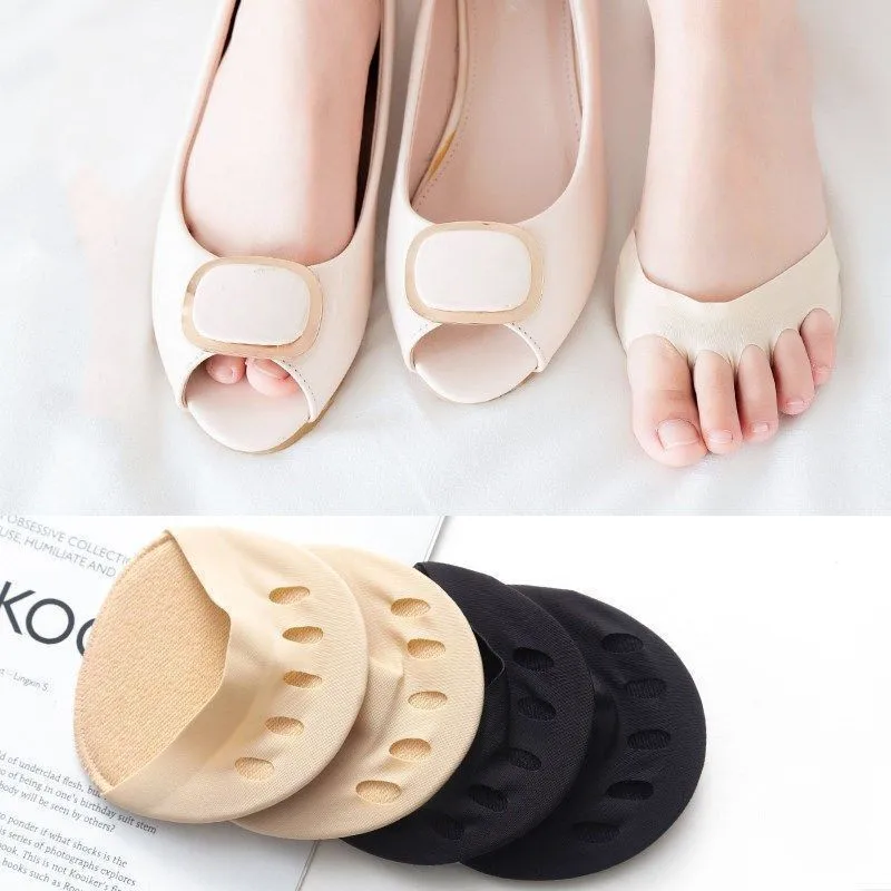 

1 pair Summer Thin Sandals Socks Bottom Soles Five-finger Socks Sweat-absorbing Invisible Split-toe Socks Forefoot Half Socks