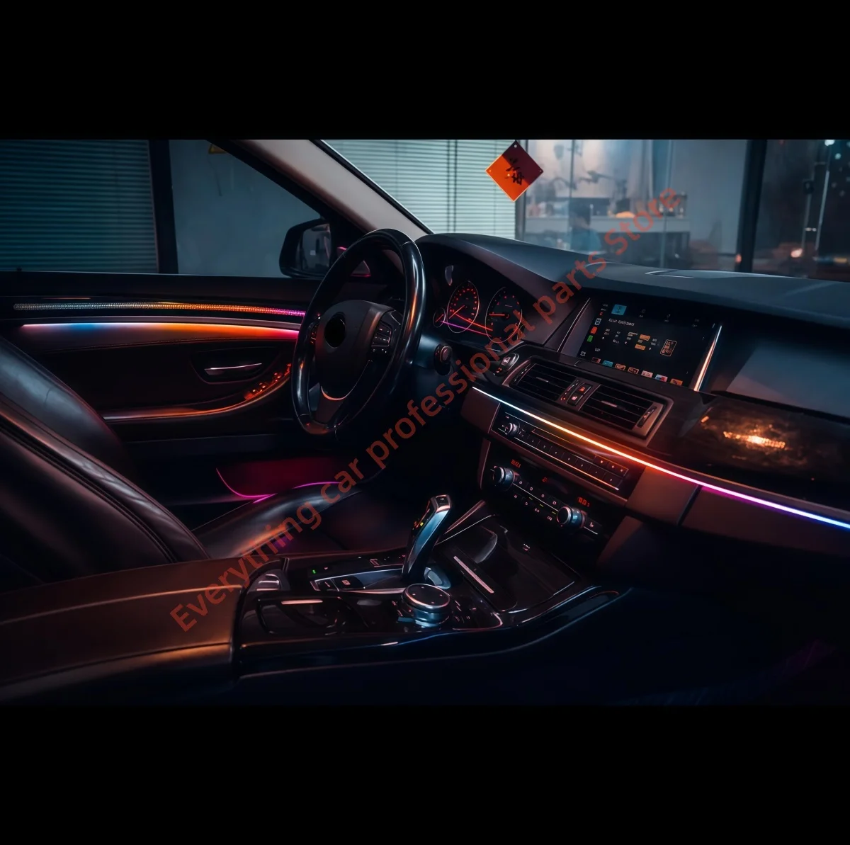 Фото Светодиодная подсветка салона для BMW F10 F11, 64 цвета, динамическая подсветка, модификация интерьера, аксессуары, управление через приложение на экране. №4