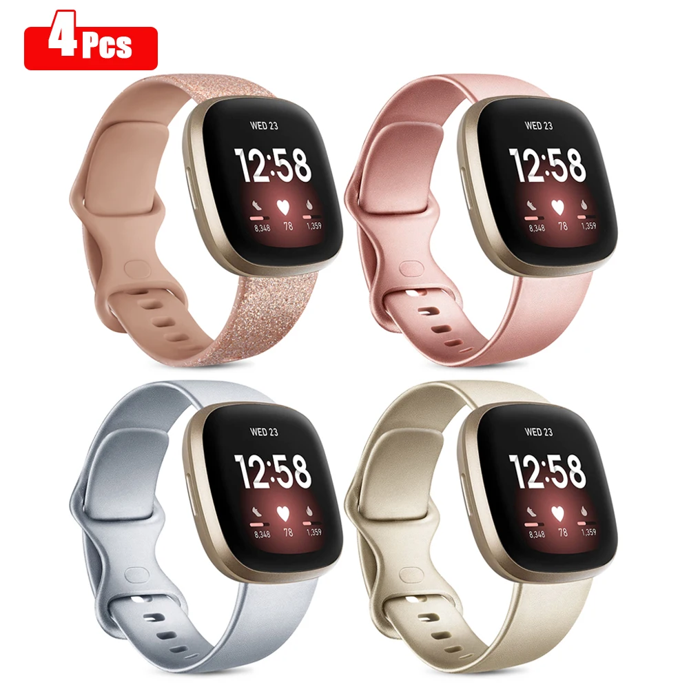 4pcs/lot Soft Silicone Strap For Fitbit Versa 3 Band Watchband Bracelets For Fitbit Sense Versa 3 Correa Wristbands Replacement