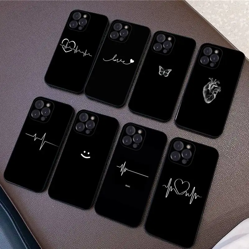 

Abstract Art Line Love Heart Pattern Phone Case Silicone Soft for iphone 14 13 12 11 Pro Mini XS MAX 8 7 6 Plus X XS XR Cover