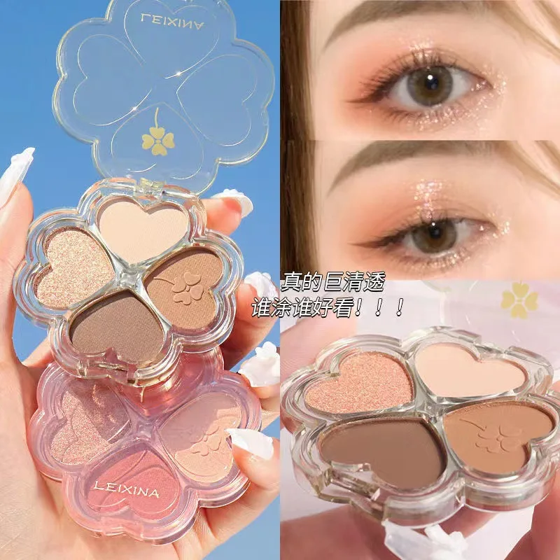 

Lucky Clover Eyeshadow Palette for Beginners Pearlescent Matte Daily Natural Nude Long-lasting Makeup