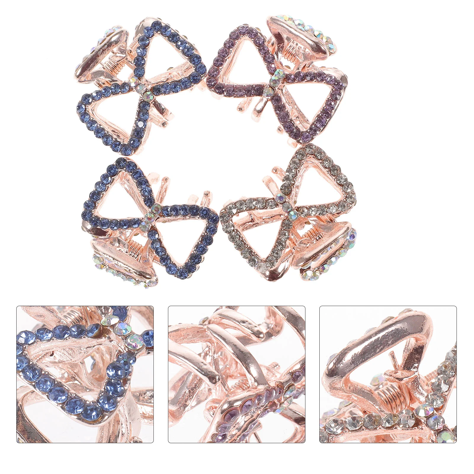 

Hair Clips Hair Clips Bangs Clips Rhinestone Bowknot Bangs Clip ( 4 )