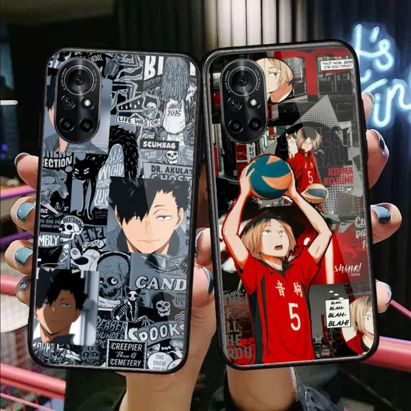 

Чехол для телефона с Аниме Haikyuu для Huawei P50 P40 P30 P20 Pro Mate 40 30 20 Pro Nova 9 8 7 PC, стеклянный чехол для телефона