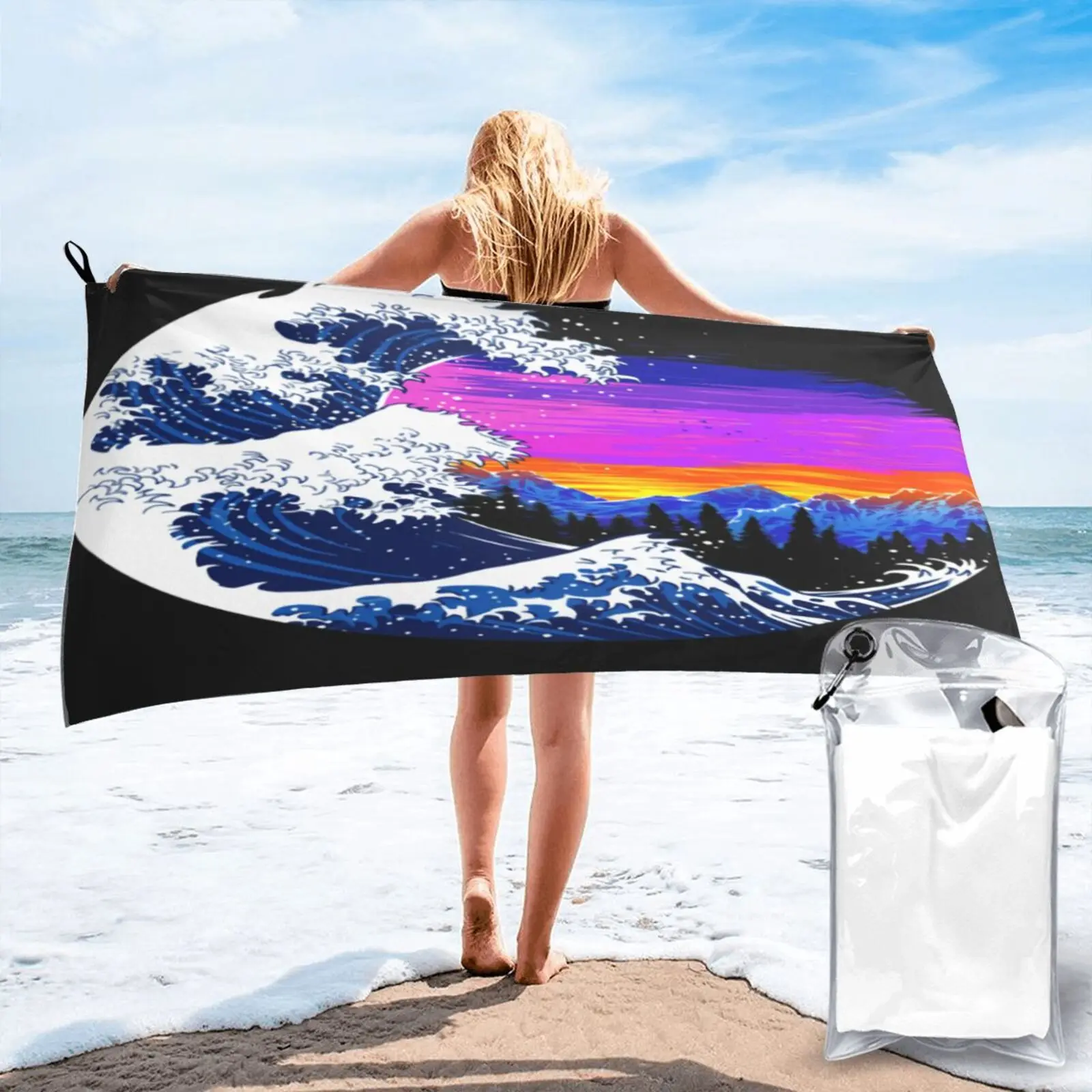 

Mountain Waves Japan Ulzzang Outwear Beach Towel Towel Bath Towels Strandlaken For The Beach Beach Xxl Beach Towel Bath Towels